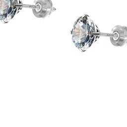 Young & Forever Sterling Silver Plated Crystal Studded Circular Shaped Studs image 2