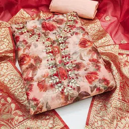 Maroosh Embellished Organza Unstitched Dress Material-picture-26