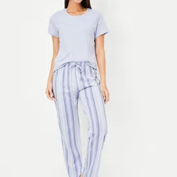max Women T-Shirt & Striped Pyjama Pure Cotton Night suit-picture-11