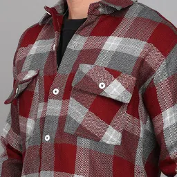 ELLIPSE Buffalo Checked Long Sleeves Woolen Shirt image 3