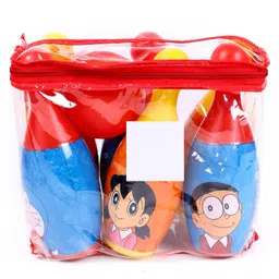 disney Doraemon Bowling Set Red Blue - 7 Pieces image 5
