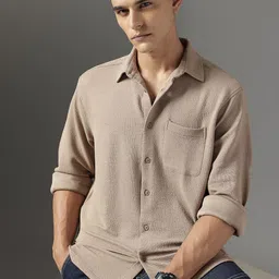 FCUK Relaxed Fit Textured Casual Shirt-picture-11