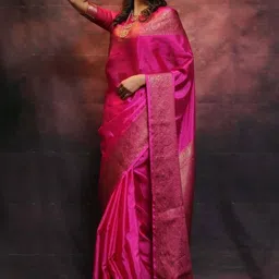 AAVEE Woven Design Zari Silk Blend Designer Saree image 3