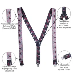 Calvadoss Men Diamond Design Suspenders image 3