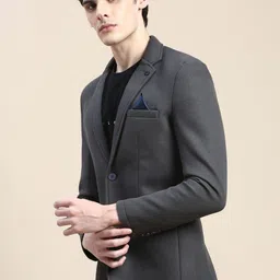 SHOWOFFFF Slim-Fit Notched Lapel Long Sleeves Single-Breasted Blazers image 3