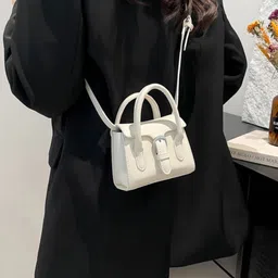 corsica DressBerry Buckle Detailed PU Structured Handheld Bag image 2