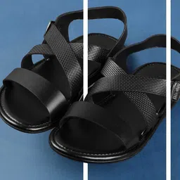 Mochi Men Leather Comfort Sandals With Buckle-picture-39