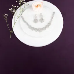 LA FILLE D'OR Silver-Plated Cubic Zirconia-Studded Jewellery Set image 4