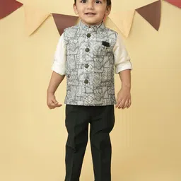 LITTLE COLLARS Boys Long Sleeves Shirt With Trousers & Waistcoat-image-40