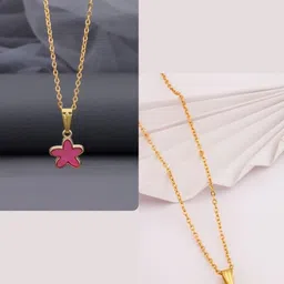 SZN Women Set of 2 Brass Gold-Plated Necklace-picture-23