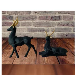 3D Deer idol Showpiece For Home Decoration Set of 2-image-36
