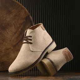 CARLO ROMANO Men Striped Leather Mid-Top Boots-picture-40