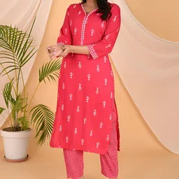 Vogue by Avantika Women Ethnic Motifs Printed Kurta with Trousers image 2