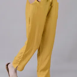 Aralia Floral Printed Round Neck Sequinned Pure Cotton Straight Kurta With Trousers image 3