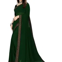 SAADHVI EmbellishedBeads and Stones Pure Georgette Saree-picture-36