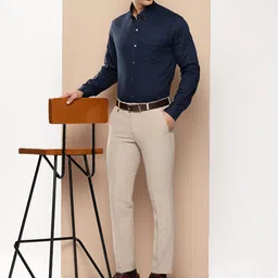 DIVISIVE Men Slim Fit Formal Trousers image 2