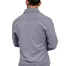 KHUSHI CREATION Textured Original Spread Collar Slim Fit Casual Shirt image 4