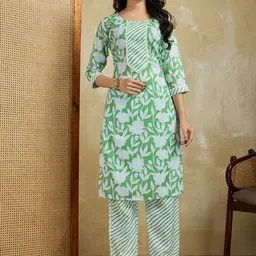 Women Basket Women Floral Printed Regular Kurta with Trousers-image-11
