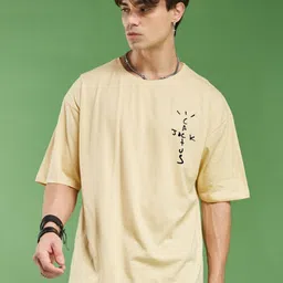 SMARTEES Typography Printed Drop-Shoulder Sleeves Cotton Oversized T-shirt-picture-46