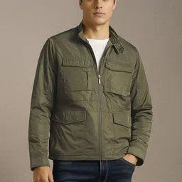 Louis Philippe Jeans Men Stand Collar Open Front Jacket-picture-10