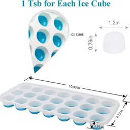 spreenkal with logo Ice Cube for Freezer with Lid 21 Cavaties with Pop Up Easy Release Blue Silicone, Plastic Ice Cube Tray-picture-36