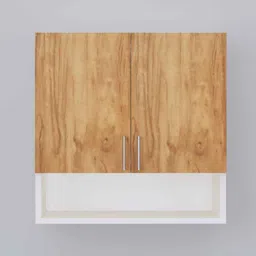 specialitypanels 2 Doors Modular Wall Mounted Kitchen Cabinet with Organizer Shelf in Plateau Apple & Highland Pine Finish image 4