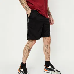 max Solid Men Black Sports Shorts image 3