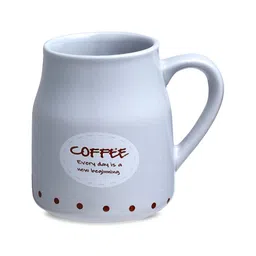 Arrabi Blue & Yellow Handcrafted Printed Stoneware Matte Mugs 220 ml Each image 3