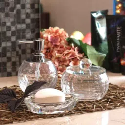 Counter Top Bathroom Accessories in Glass, Set of 3 by Foyer-picture-22