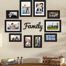 art street Family Set Of 10 Black Polyresin Collage Photo Frames image 1