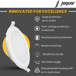 jaquar Strella Slim 5W Round Recess Down Light - Cool White (Pack of 4) Ceiling Light Ceiling Lamp image 3
