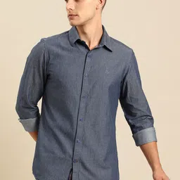 Being Human Men Blue Slim Fit Striped Casual Shirt-picture-29