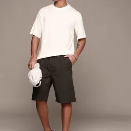The Roadster Lifestyle Co. Round-Neck Drop-Shoulder Sleeves Relaxed Fit T-shirt-picture-16