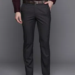 Raymond Men Striped Slim Fit Trousers-picture-41