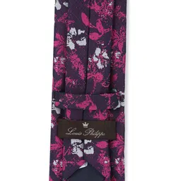 Louis Philippe Purple & Pink Woven Design Broad Tie image 3