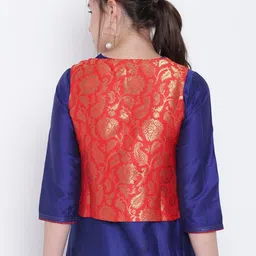 Rangriti Women Assorted Self Design Ethnic Jacket image 3