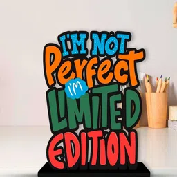 Phirki Studio Green & Blue Positive Quote Wooden Desk Showpiece image 3