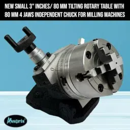 Assorts Small Tilting Rotary Table 80 mm (3 Inch) 80 mm Independent Chuck 4 Jaws image 3