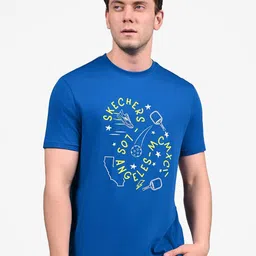 Skechers Men Typography Printed Round Neck Cotton T-shirt-image-29