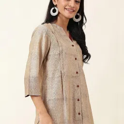 Fabindia Beige & Maroon Printed Tunic image 4