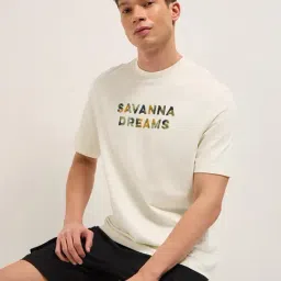 The Bear House Cream Cotton Embroidered Regular Fit T-Shirt-image-75