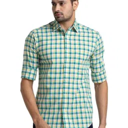 ColorPlus Green Tailored Fit Check Shirt-picture-18