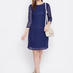 DressBerry Women Self Design A-Line Dress image 2