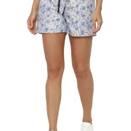Solly by Allen Solly Off White & Blue Floral Print Shorts-picture-38