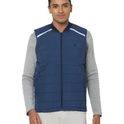 Allen Solly Blue Regular Fit Quilted Jacket-picture-17