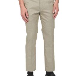Arrow Beige Cotton Regular Fit Checks Trousers-picture-24
