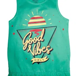 Kiddopanti Kids Green Printed T-Shirt-image-24