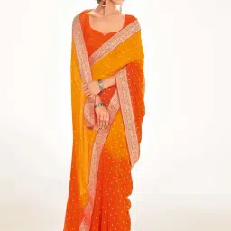 Saree Mall Orange Printed Saree With Blouse-picture-24