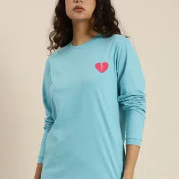 Difference of Opinion Blue Cotton Graphic Oversized T-Shirt-picture-15