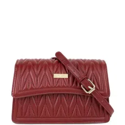 Kazo Maroon Quilted Small Sling Handbag-image-19
